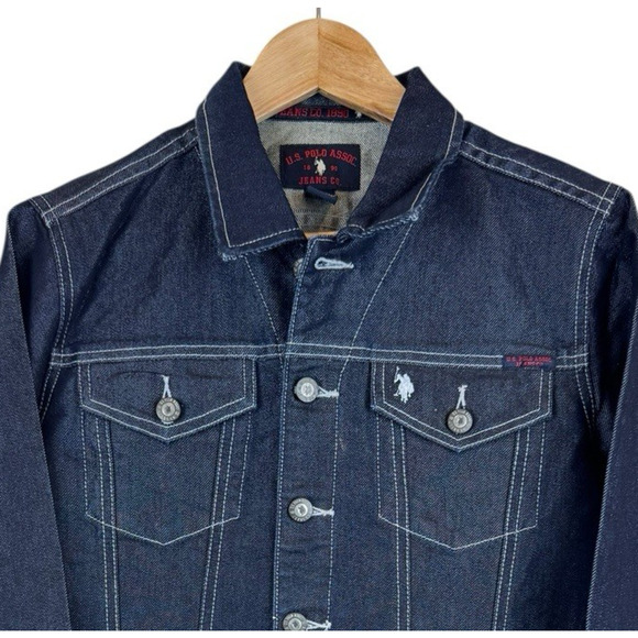US Polo Assn Jeans Co‎ Denim Jean Jacket Size M Teen Blue NWT Deadstock Vintage - Picture 2 of 11